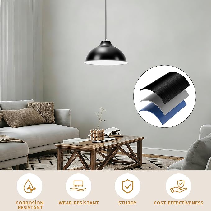 Luces colgantes para isla de cocina, lámparas colgantes de cúpula de metal, luces colgantes de altura ajustable para dormitorio, comedor y entradas