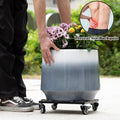 Carrito de plantas resistente con ruedas de 12 pulgadas – Capacidad de peso de 200 lb – Soporte de acero rodante para plantas para uso en interiores y exteriores – Ruedas bloqueables – Negro