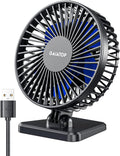 Ventilador de escritorio USB Gaiatop, pequeño pero potente, portátil, silencioso, 3 velocidades, mini ventilador de mesa ajustable para refrigeración en el hogar, la oficina, el coche, verano, viajes. Regalos. Azul.
