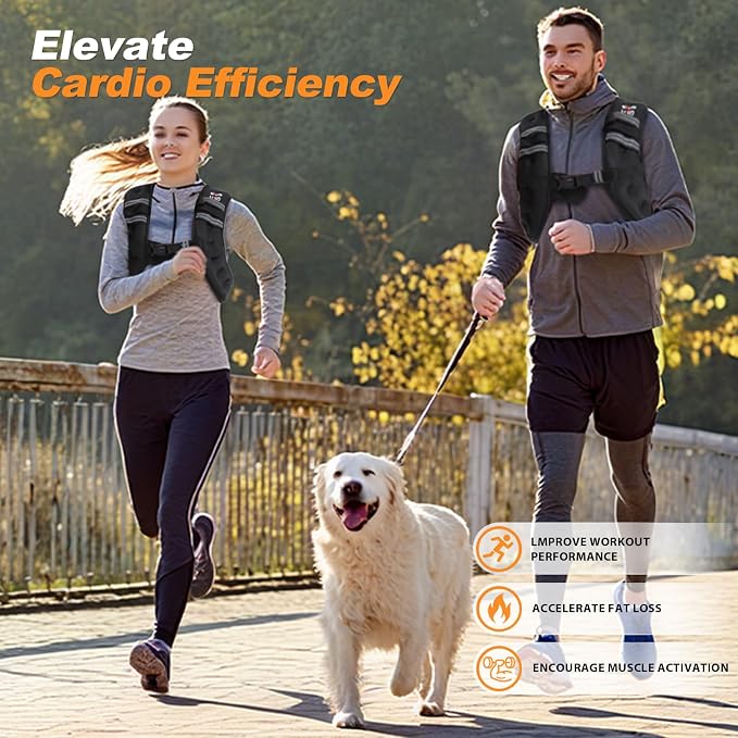 Chaleco lastrado VBSD para mujer, 6 lb/8 lb/12 lb/16 lb/20 lb/25 lb/30 lb. Chaleco lastrado para mujeres y hombres, chalecos de peso corporal para caminar, entrenamiento de fuerza, correr, trotar y fitness.