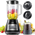 GDOR Blender, 52 Oz Glass Jar, Multi-Function Kitchen Blender & Grinder Combo, 9 Functions with Shakes, Puree, Crush Ice, and Chop, Max 700W, Self Cleaning