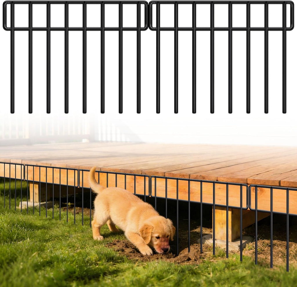 Pack 21 Paneles Valla Barrera para Animales HIHADUUM – 9m x 33cm, Metal Inoxidable Sin Excavación para Jardín, Perros y Conejos