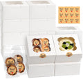 Cajas para Galletas con Ventana 6x6x3 pulgadas – Set de 12 con Bolsas y Stickers