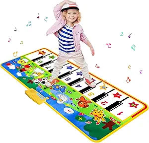 Piano Mat Musical para Niños | 8 Sonidos de Animales | Tapete de Baile y Música Interactivo | Regalo para Niñas y Niños de 1 a 6 Años