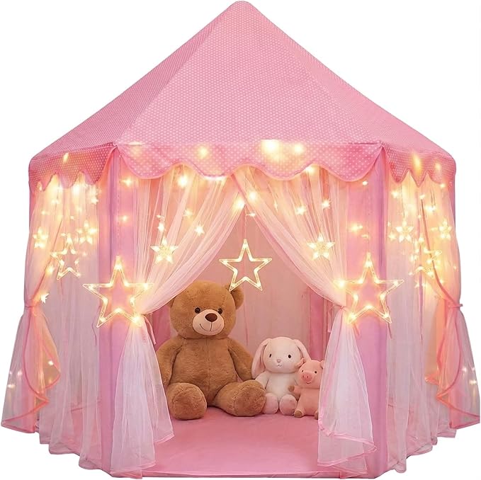 Tienda de Campaña Princesa Orian – Castillo con Luces LED para Niñas 2-7 Años, Interior y Exterior