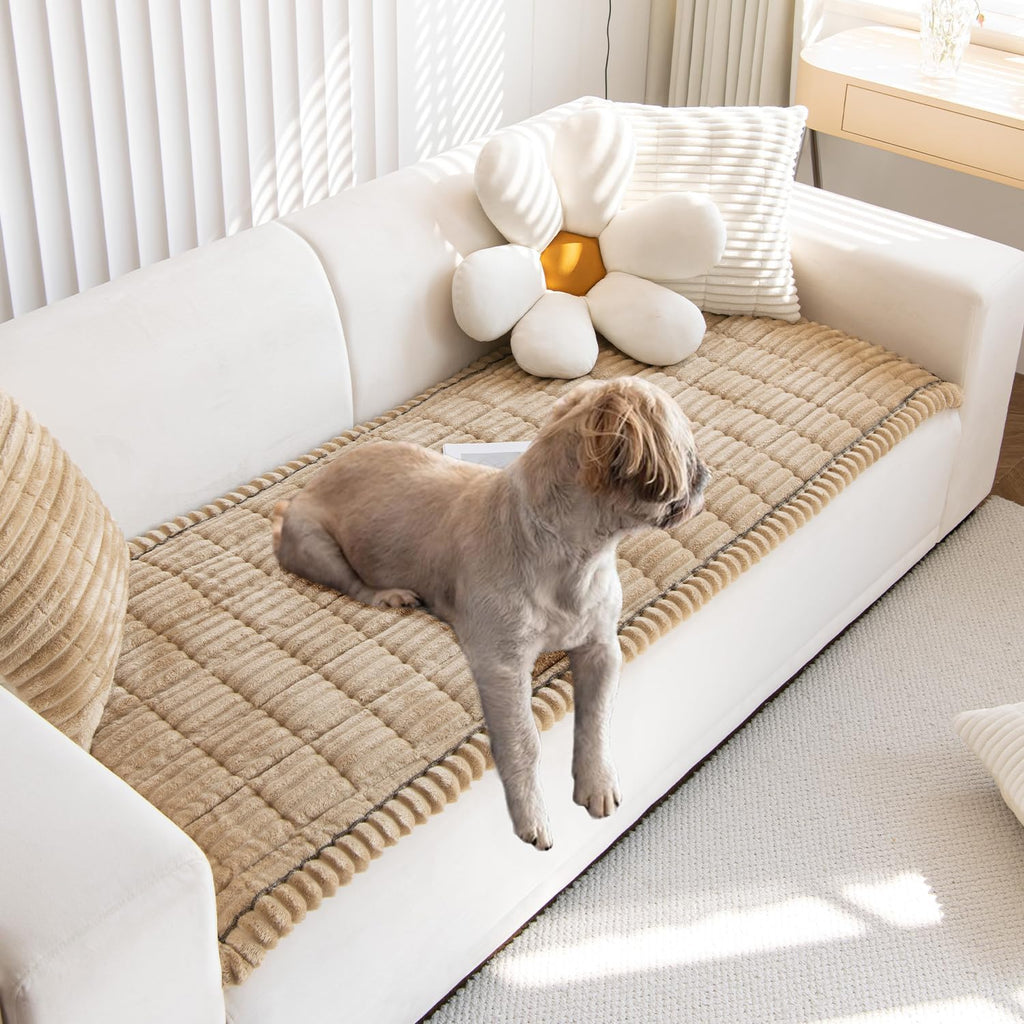Gumfolk Non Slip Fuzzy Pet Couch Covers for Sofa, Washable Couch Cushion Covers for Large Dogs