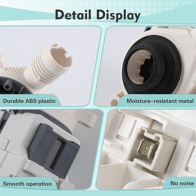 Bomba de Drenaje para Lavadora Whirlpool, Maytag, Kenmore y más — Repuesto W10661045 / W10614033