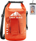 Bolsa Impermeable HEETA para Mujeres Hombres, Bolsa Almacenamiento Seco Ligera Cierre de Rollo Mochila con Funda Teléfono para Viaje Nado Botes Canotaje Tabla de Remo Acampar Accesorios Playa (Naranja, 10L)