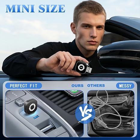 Adaptador Inalámbrico CarPlay LOKIPILEY 4-en-1 – Apple CarPlay, Android Auto, AirPlay y MirrorLink con Type-C