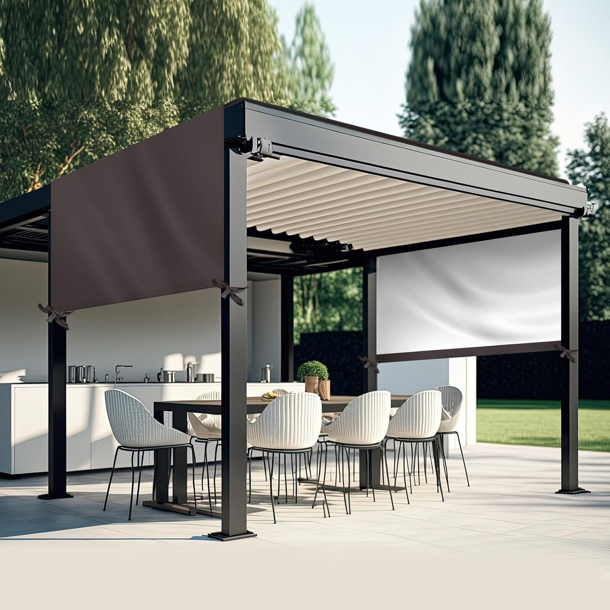 Toldo de repuesto universal Wowangce para pérgola, cubierta de sombra exterior impermeable para patio, porche o jardín (3,6 x 3 m, color café).