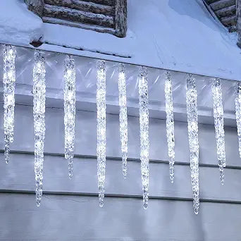 Luces LED Carámbano Exterior 16.2ft – 40 Tubos Parpadeantes Impermeables, Conectables, Para Navidad, Boda y Decoración del Hogar