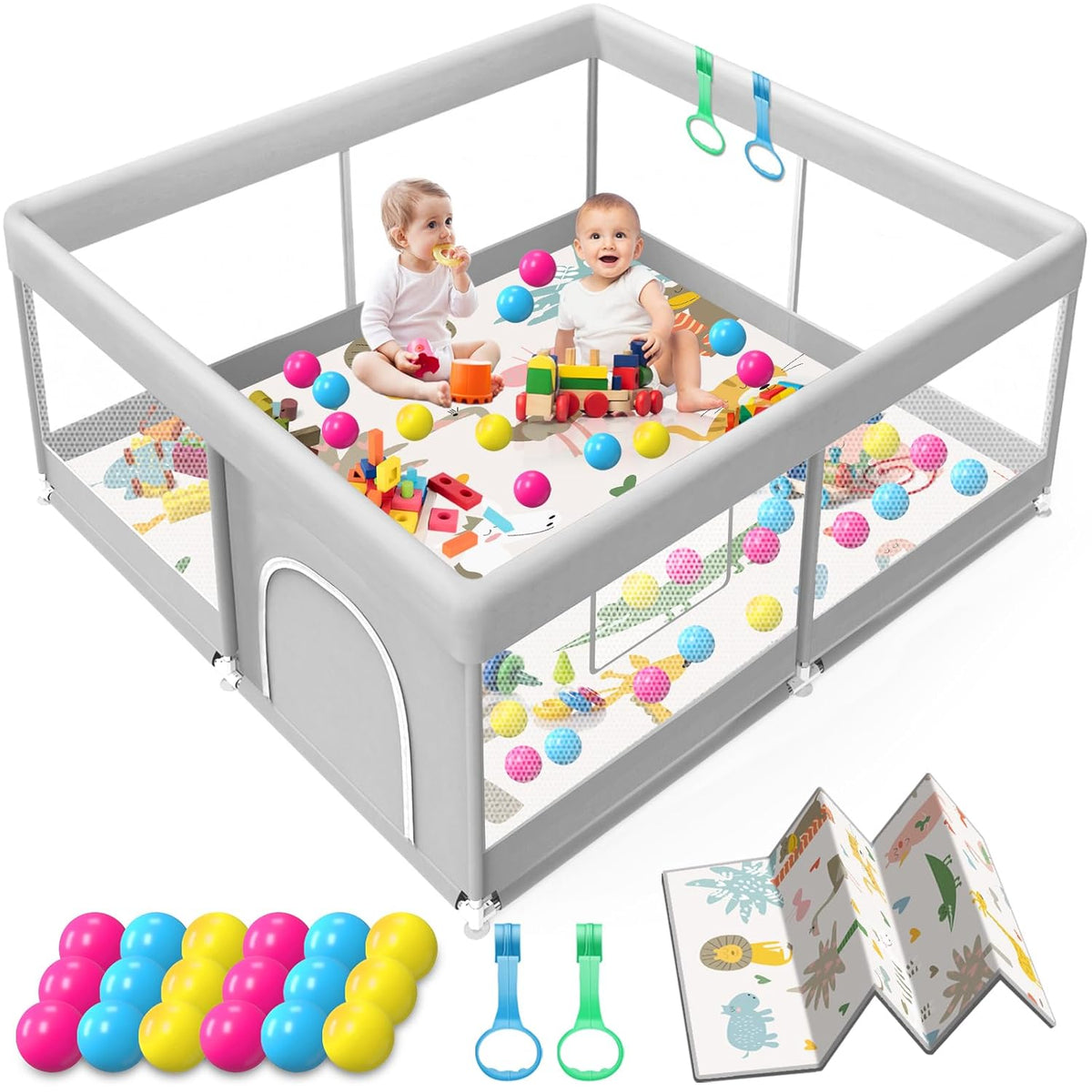 Corral para Bebe con Colchoneta Impermeable 50x50''