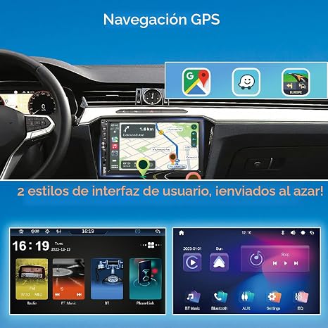 ⚠️ PRESENTA USO, NO AFECTA SU FUNCIONAMIENTO | Estéreo Doble Din Inalámbrico 7" HD – Apple CarPlay, Android Auto, GPS, Bluetooth 5.1, Cámara Reversa