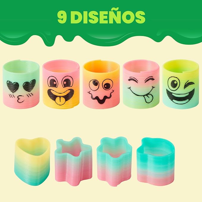 JOYIN 30 piezas de resorte arcoíris para fiesta, mini juguete de resorte de plástico, mini muelles de resorte para aliviar el estrés, juguetes a granel para premios de carnaval, cumpleaños, rellenos