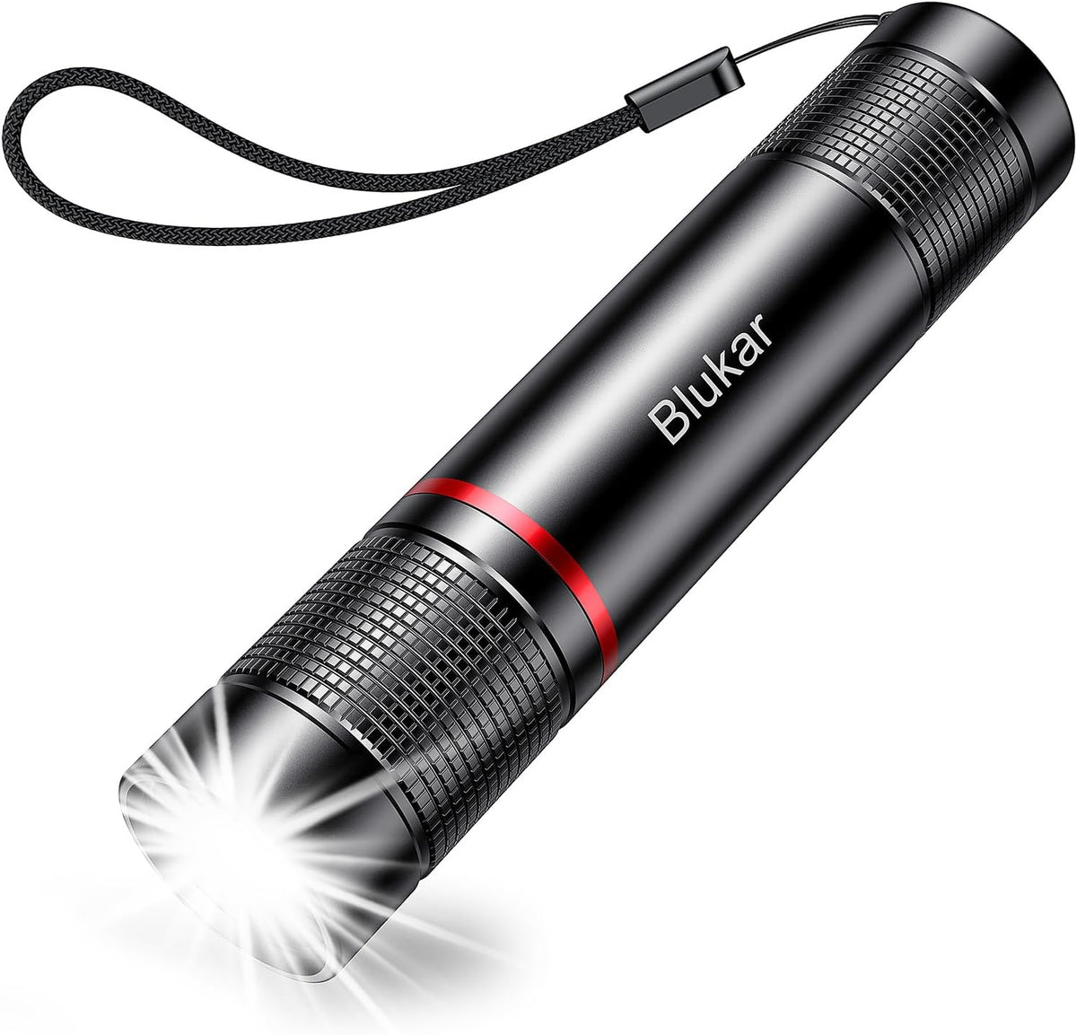 Linterna Recargable Blukar – Alta Luminosidad, Zoom Ajustable y Larga Duración para Camping y Emergencias