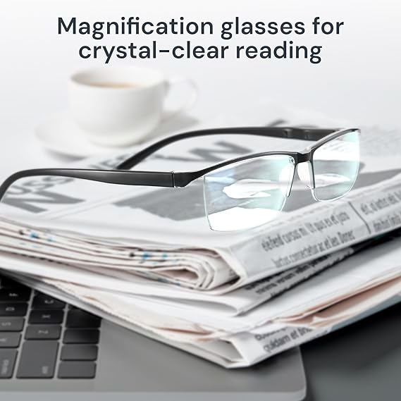 Gaoye Executive Style Reading Glasses Men - Durable Readers with Blue Light Filtering- Comfortable Fit with TR90 Frames