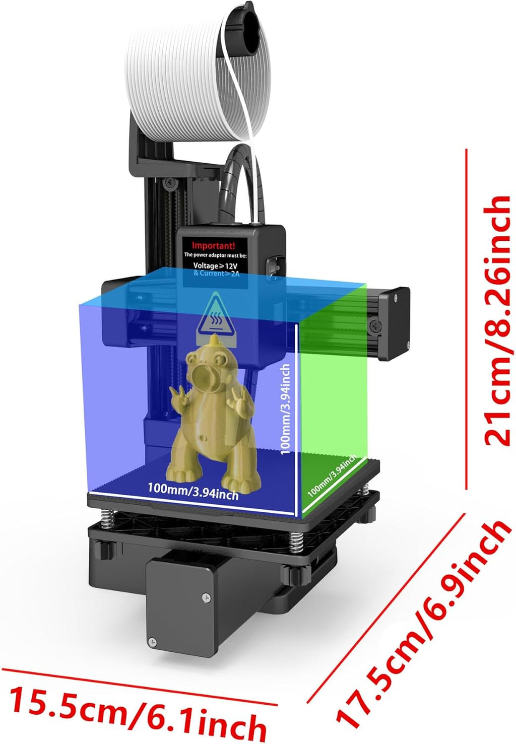 Impresora 3D Portátil FDM Compacta | Placa Removible | Compatible PLA y TPU | Para Principiantes
