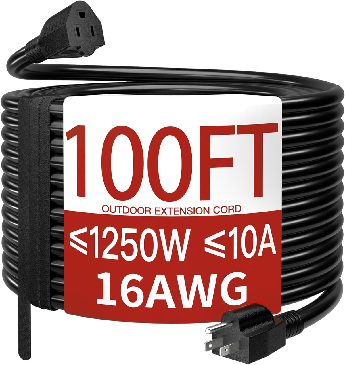 Extensión Eléctrica Exterior Skrizcable 100 Pies 16/3 | Impermeable, Retardante de Llama, 3 Clavijas – Césped y Jardín