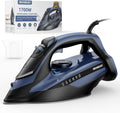 Plancha de vapor IRONDAY para ropa, calentamiento rápido en 20 s, 1700 W, depósito de agua grande de 430 ml, apagado automático de 3 vías, vapor potente, pulverizador, antigoteo, autolimpieza, planchado vertical para el hogar, color azul.