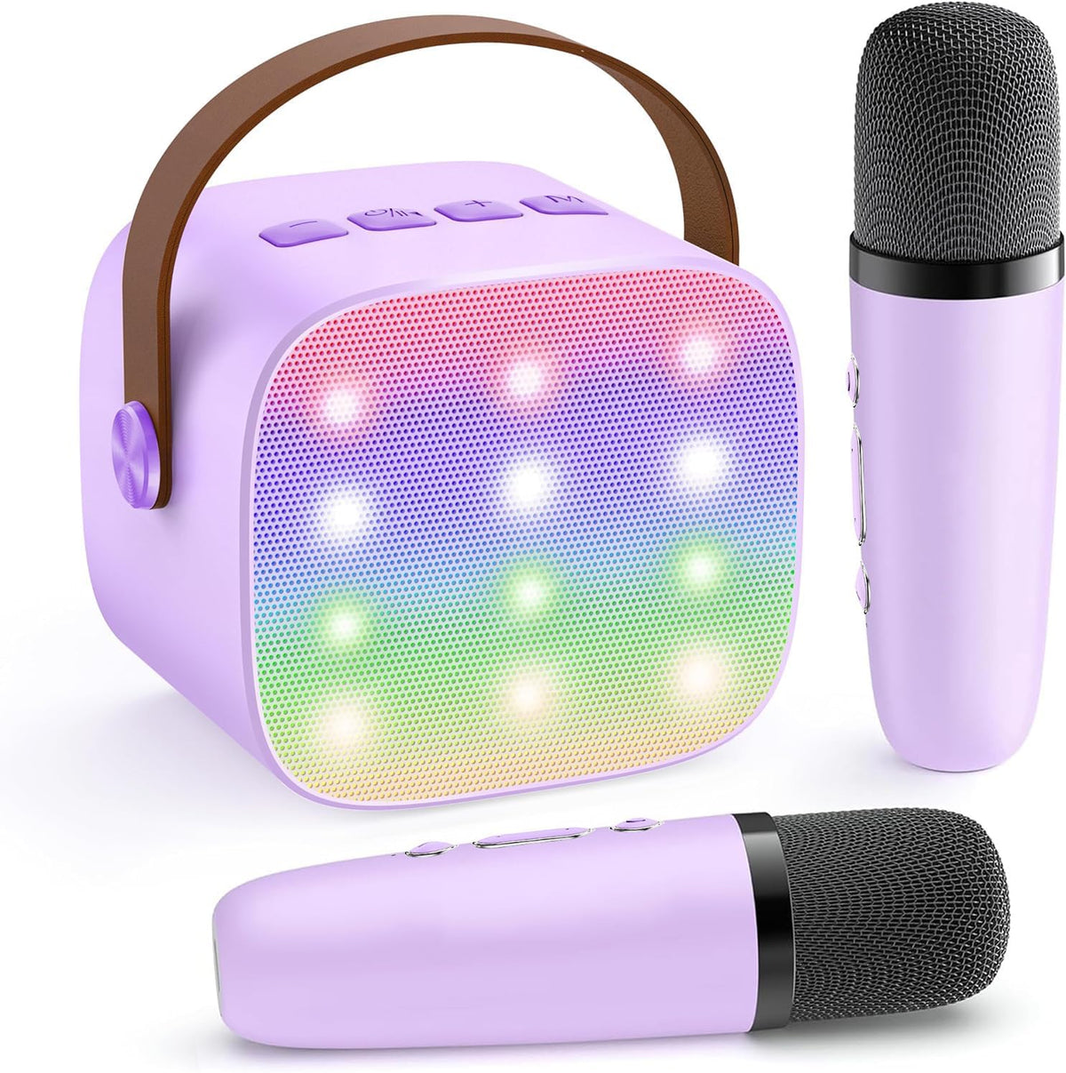 YLL Maquina de Karaoke para Ninos | Parlante Portatil con 2 Microfonos Inalambricos Regalo para Ninas 3-10 Anos Morado