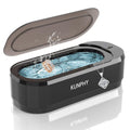 Limpiador Ultrasónico Joyas KUNPHY, Máquina Limpiadora 12oz 46kHz, Limpiador Sónico Profesional Operación un Toque, Anillos Gafas Joyas Dentaduras Negro