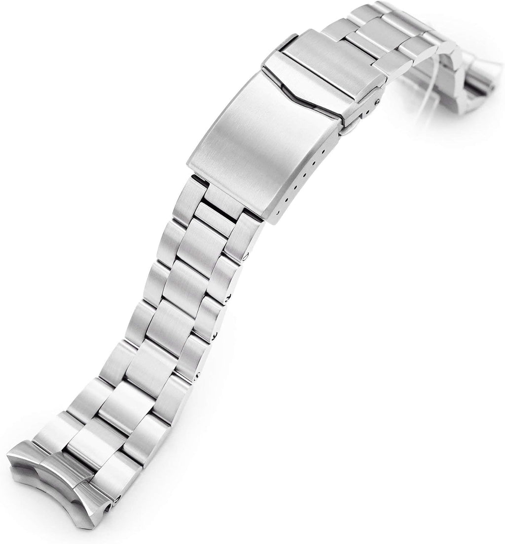 MiLTAT 22mm Super-O Watch Band compatible with Seiko 5 Sports SRPD51 SRPD55 SBSA003, V-Clasp, Brushed