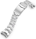 MiLTAT 22mm Super-O Watch Band compatible with Seiko 5 Sports SRPD51 SRPD55 SBSA003, V-Clasp, Brushed