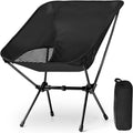 Silla de camping portátil y ligera BITIANTEAM - Silla plegable para mochileros y senderismo con bolsa de transporte para viajes al aire libre, playa, picnic, festivales (negra)