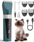 Cortapelos para gatos Oneisall para pelo enmarañado, kit de aseo silencioso de 5 velocidades, afeitadora inalámbrica para pelo largo, recortadora de pelo impermeable, cortapelos para gatos (verde) 