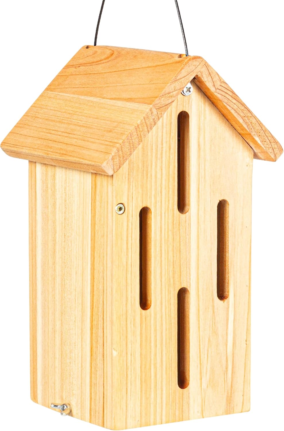 Casa para mariposas de exterior, casa para insectos, hábitat de mariposas para jardín, refugio de madera con ganchos para colgar, caja nido para mariposas, insectos, polillas y crisopas.