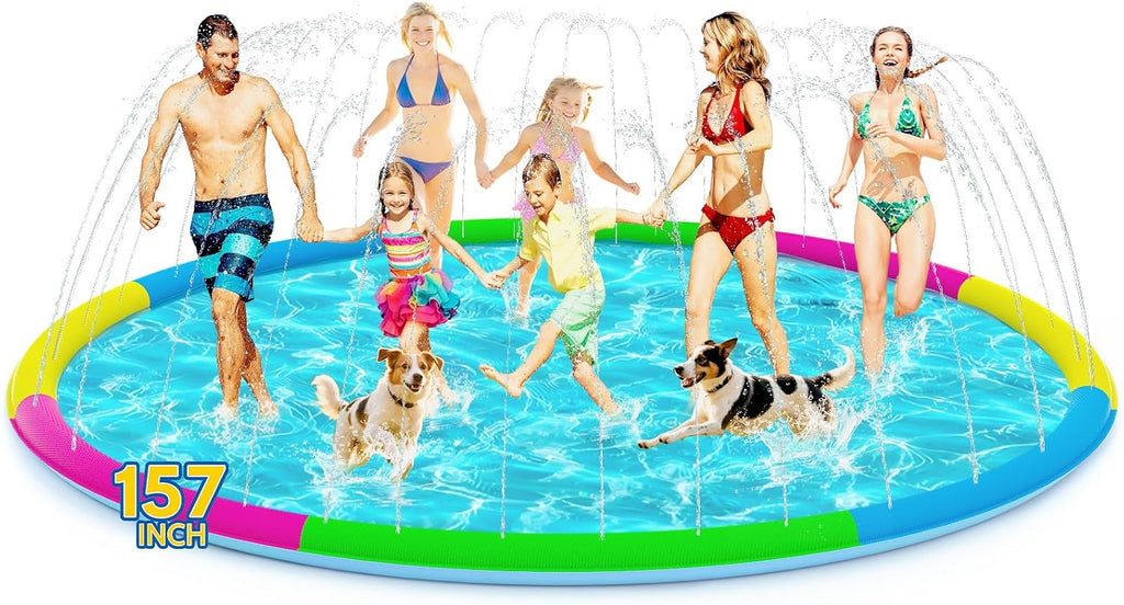 Alfombra de Agua Extragrande 157" con Aspersor – Diversión Acuática para Niños, Adultos y Mascotas