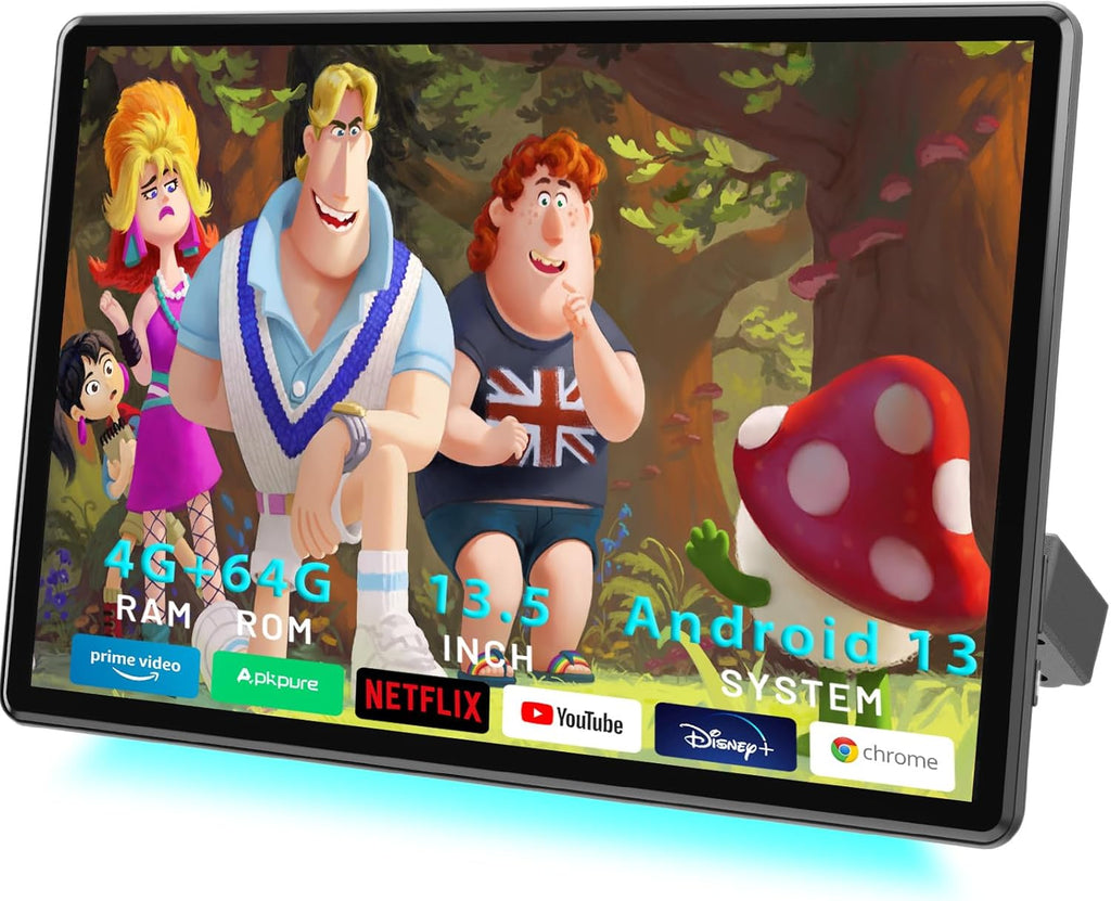 13.5 Inch 4G+64G Android 13 Car Headrest Video Player,Rear Seat Car TV with 4K IPS Touchscreen,Car Headrest Monitor Support WiFi/Bluetooth/Wireless Airplay/Mirror Link/HDMI/SD/USB/OTA Updates