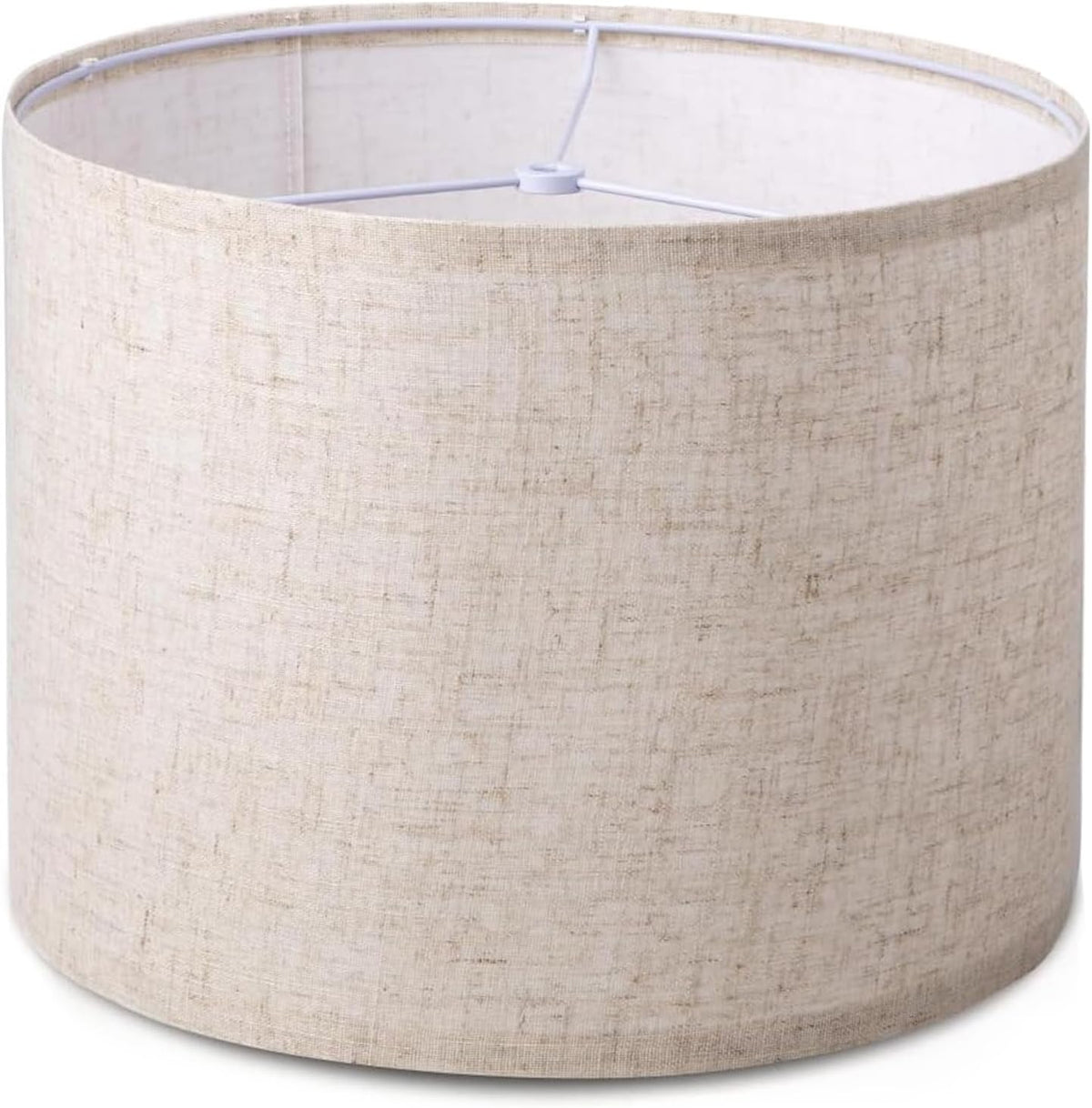 Pantalla para lámparas de mesa, pantalla cilíndrica para lámparas de pie, pantalla grande de 33 cm (parte superior) x 33 cm (parte inferior) x 25 cm (alto), pantalla moderna de tela beige, fácil montaje, soporte de araña para pantalla de lámpara.