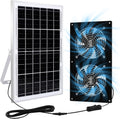 Ventiladores de extracción solares HNRLOY y ventilador eléctrico con panel de 15 W y paquete de 2 ventiladores CC sin escobillas de alta velocidad, ventilador de ventilación solar para invernaderos, gallineros, áticos, graneros, cobertizos y casetas de
