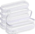 Sanwuta 6 estuches rígidos transparentes con cremallera, estuches de plástico transparentes para maquillaje, estuches para lápices, neceseres, pañales, organizadores de juguetes para viajes (blanco, 7.87 x 2.56 x 1.57 pulgadas)