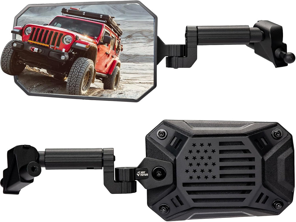 FALTAN TORNILLOS-Espejos JOYTUTUS para Jeep sin Puertas | Compatible con Wrangler JL/JLU y Gladiator JT 2018-2023 | Con Adaptador de Bola | Vista Amplia sin Vibración