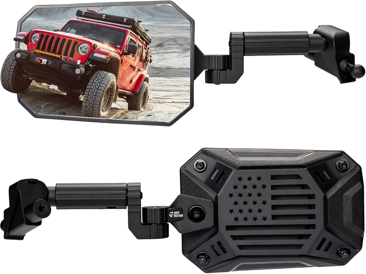 FALTAN TORNILLOS-Espejos JOYTUTUS para Jeep sin Puertas | Compatible con Wrangler JL/JLU y Gladiator JT 2018-2023 | Con Adaptador de Bola | Vista Amplia sin Vibración