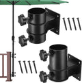 Soporte para Sombrilla de Terraza en Barandal – Heavy Duty, Pack de 2, Compatible hasta 2" de Diámetro
