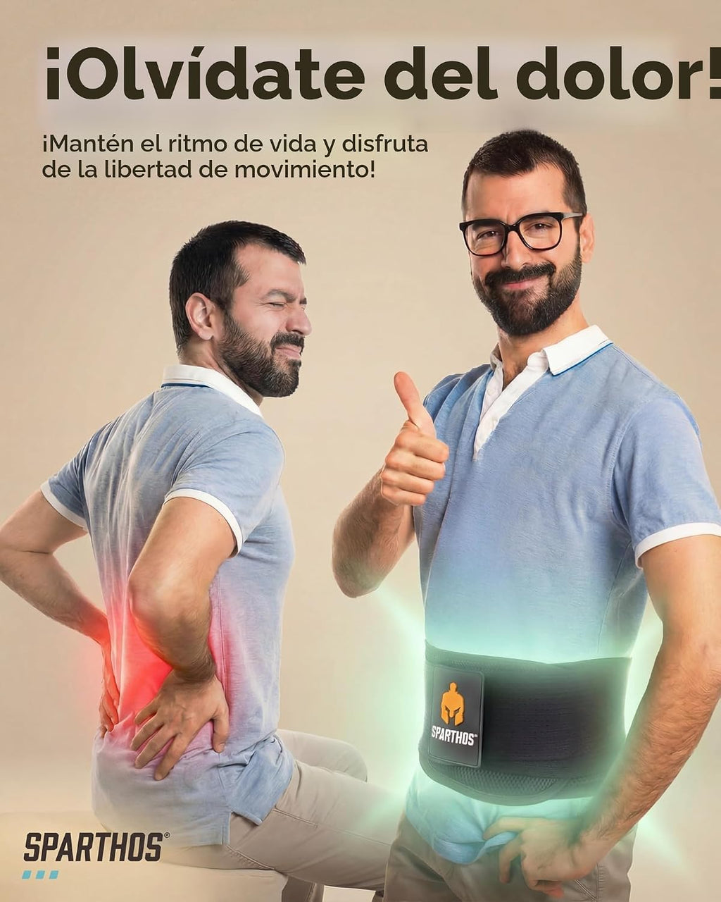 Sparthos Soporte de espalda para dolor de espalda baja – Alivio inmediato de ciática, hernia de disco, escoliosis – Diseño transpirable + almohadilla de soporte lumbar – Para hombres y mujeres