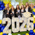 Una pieza viene quebrada. Decoraciones para fiesta de graduación 2026 - Letrero luminoso con números 2026 precortados de 70 cm (2.3 pies)