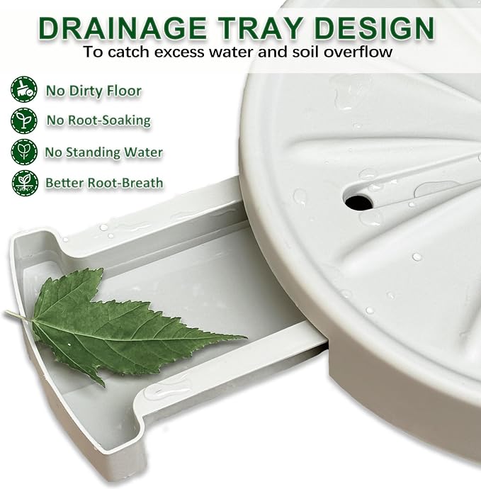 USADO – Organizador de Plantas de 12 Pulgadas con Ruedas y Bandeja de Drenaje – Base Rodante Resistente hasta 160 lb para Interior y Exterior