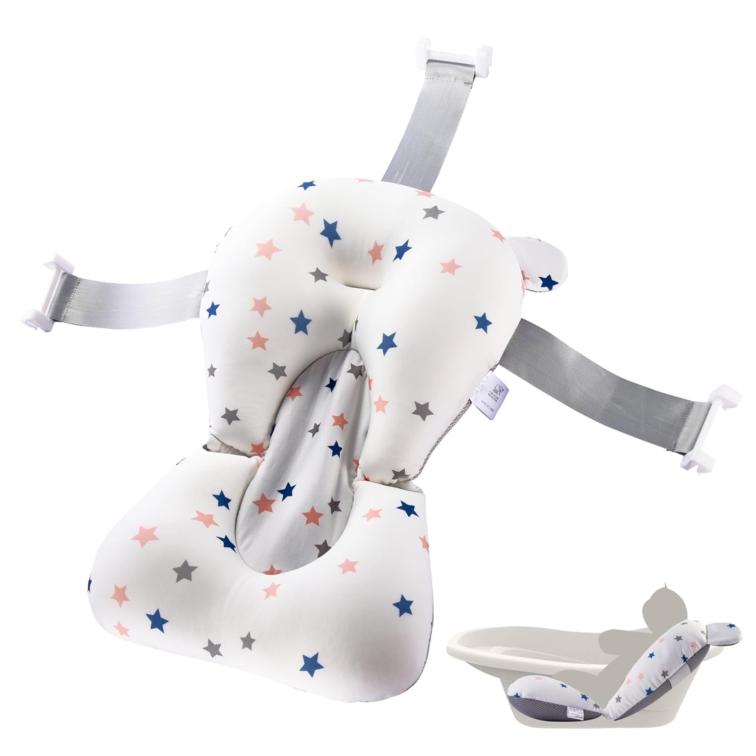 Cojín para bañera de bebé - Cojín para lavabo - Soporte para bañera, Almohada de baño para bebés o recién nacidos - Cojín de seguridad para bañera - Almohada flotante para bebés 