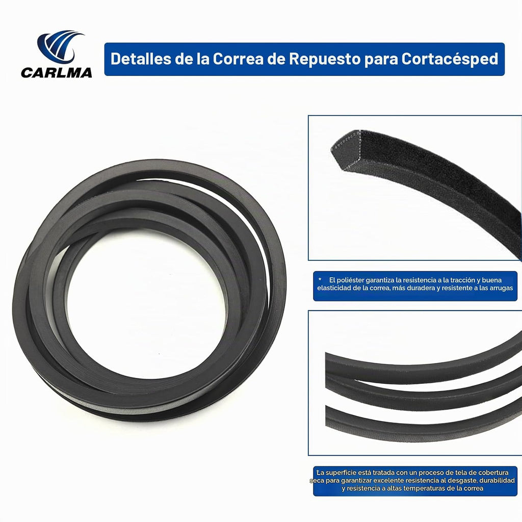 Cinturón de cubierta para cortacésped Exmark 1-413093 413093 44 pulgadas Lazer Z 48 pulgadas, trazador de césped, para Husqvarna 539109242 EZ 4824 RZ 4824 WH 4817 Z 4822 (5/8" x 137")