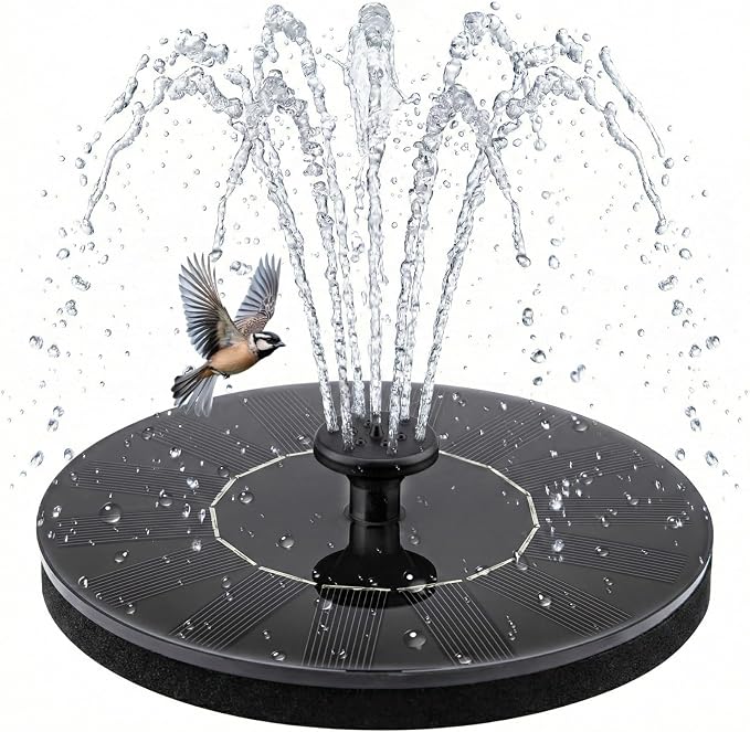 Fuente solar, bomba de agua solar flotante para baño de pájaros