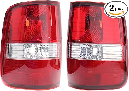 USADO-Ensemble de luz trasera compatible con Ford F-150 F150 2004 2005 2006 2007 2008, lado del conductor y del pasajero, luz de freno trasera, carcasa de reemplazo FO2800182, FO2801182, 5L3Z-13405-CA, 5L3Z