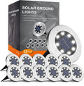 Luces solares INCX de 4.6 pulgadas para exteriores, impermeables, paquete de 11 luces solares para exteriores, luces solares para jardín, iluminación paisajística para patio, sendero, césped, terraza, entrada de vehículos, camino, blanco frío
