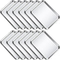 Potchen Juego de 12 bandejas para hornear de acero inoxidable, bandeja para horno tostadora, bandeja para parrilla, bandejas rectangulares para horno, congelador, panadería, antiadherente, fácil de limpiar, 9 x 6.7 x 1 pulgadas