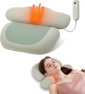 Masajeador de cuello con calor, almohada de masaje de tracción cervical recargable inalámbrica con compresión de aire, elegible para FSA, almohada estiradora de cuello, control remoto con pantalla digital, soporte cervical ergonómico para oficina en casa
