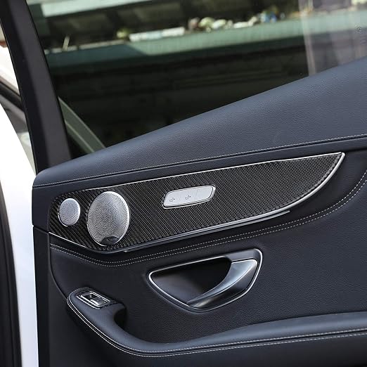 Cubierta Panel Moldura Puerta Fibra Carbono YIWANG – Mercedes Benz GLC / Clase C W205 / X253 2014-2020, Sin Calefacción de Asientos