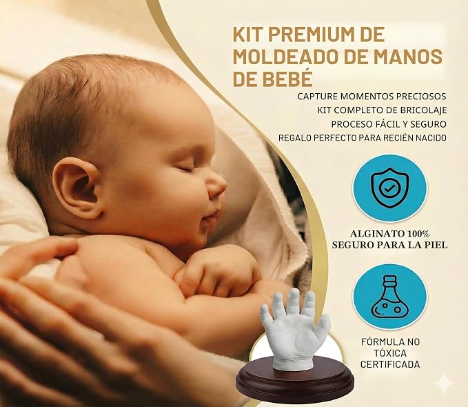 Kit de Molde de Manos Hula Home | Para Parejas y Familia | Con Placa de Montaje | Regalo DIY Aniversario y Boda